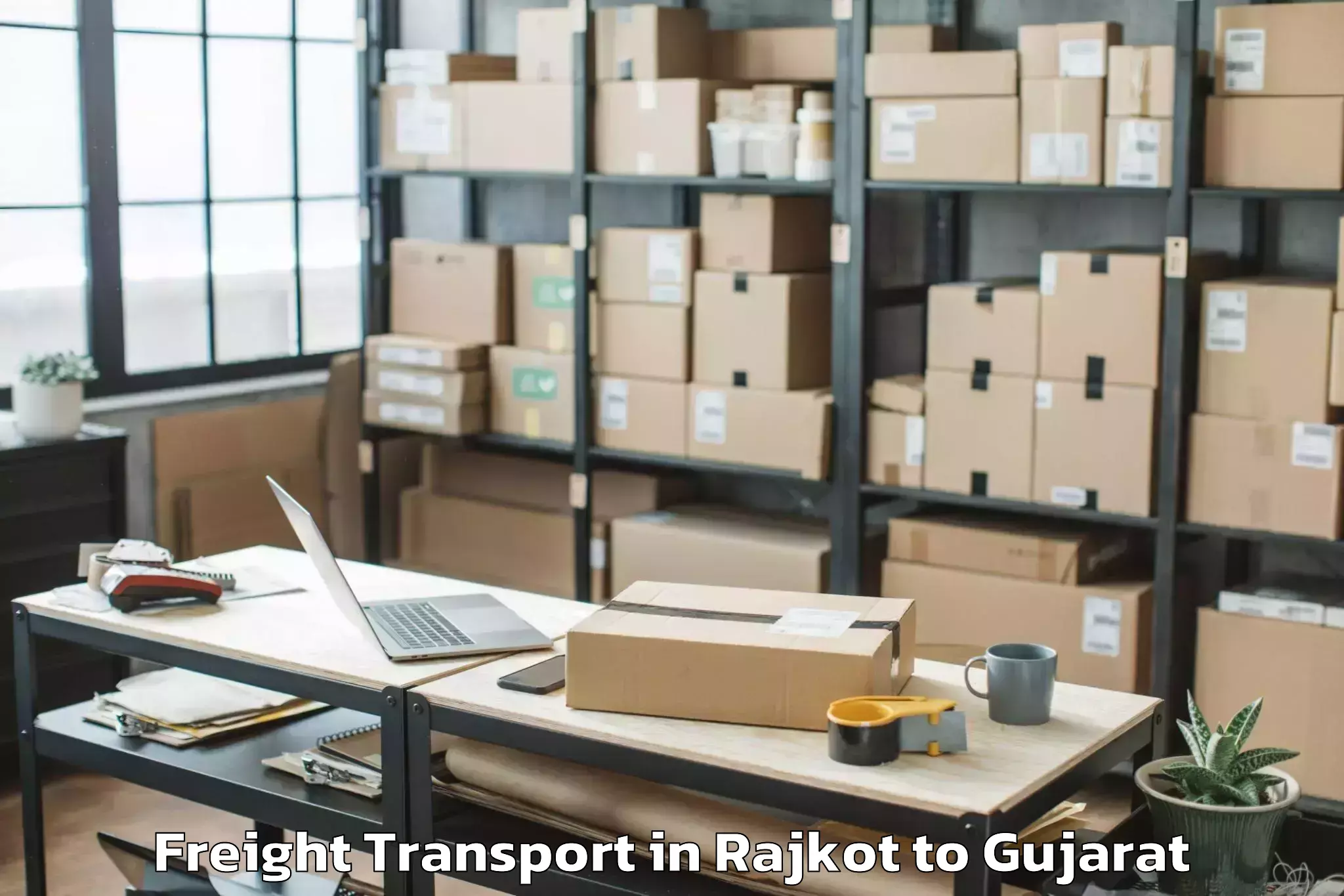 Professional Rajkot to Dhasa Freight Transport